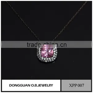 Girls Womens Silver Pendant Necklace With Crystal Pendant Design With Factory Price thumbnail-5