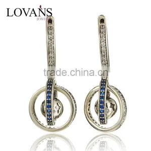 New Design Silver Jewelry Round Shaped Spinel World Globe Fashion Earrings thumbnail-1