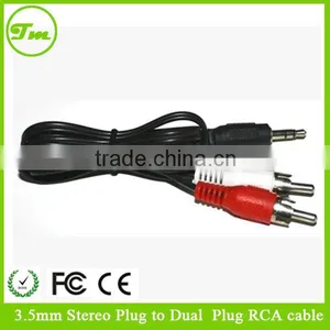 12' FT 3.5mm Male to Dual RCA Male Cable Stereo Y Splitter Adapter Plug Audio Cable thumbnail-1