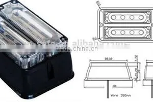 8 LED GRILL LIGHT BEACON EMERGENCY WARNING FLASHING LIGHT 12V/24V LINEAR Warning Strobe Lighthead LTDG2-41B thumbnail-3