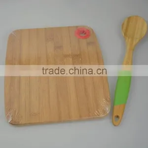 2015 Green Color Silicone Longe Handle More Thickness With Bamboo Wooden Spatula and Spoon Flat Utensil Set thumbnail-3