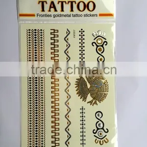 Hot Sale Gold and Silver Custom Metallic Temporary Tattoos China thumbnail-5