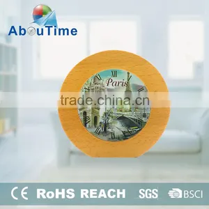Mini Round Luxury Promotion Wood Table Clock thumbnail-2