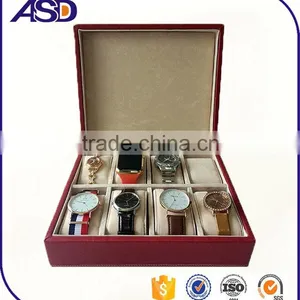 China Custom Made 2016 Trendy Fashion Wholesale Cheap pu Leather Watch Case Packaging /watch Display in Good Quality thumbnail-2