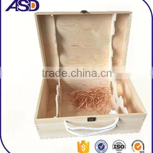 Pine WOOD Wine Box for 6 Bottles Silk Screen Printing thumbnail-1
