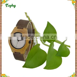 Brown Genuine Leather Wooden Watch Wholeasale Cheap Price thumbnail-2