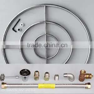 6" 12" 18" 24" 30" 36" Stainless Steel Fire Pit Burner Ring KIT Natural Gas thumbnail-5