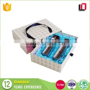 Recycled Cardboard Paper Custom Drawer Gift Box With Ribbon Handle thumbnail-4