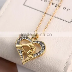 Wholesale 2016 New Arrival Heart Shaped Necklace Diamond Locket for Mothers Day Gift for Mother Necklace thumbnail-5