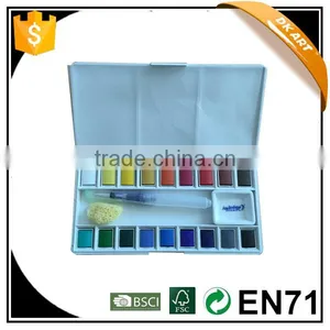 Fast Delivery,better Price,wholesale Water Color Cakes With 18clrs,1pc Founding Watercolor Brush,1pc Natural Sponge,1pc of Ceram thumbnail-1