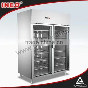 304 Stainless Steel Upright Two Doors Commercial Drink Display Fridge/Cold Drink Fridge/Drink Chiller thumbnail-1