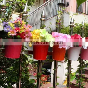Metal Iron Flower Pot Vase Hanging Balcony Garden Planter Home Decor thumbnail-3
