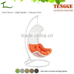 TG15-0137 The Curved Moon White Wicker Hanging Swing Chair thumbnail-1