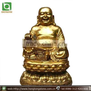 Gold-filled Brass Laughing Buddha Statue thumbnail-1
