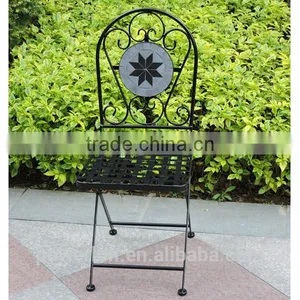 Mosaic Bistro Set Golden Brown KD Table Folds up Chair thumbnail-2