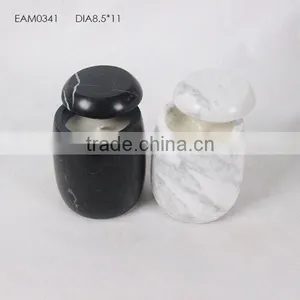 Classic Home Decoration White or Black Marble Candle Container thumbnail-1