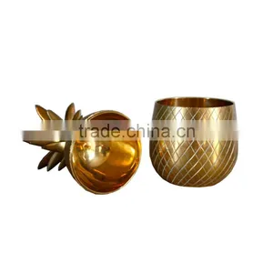 Antique Brass Finished Pineapple Mug thumbnail-2