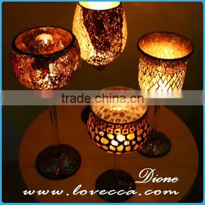 Handmade Glass Mosaic Candle Holder Goblet thumbnail-1