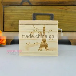 Natural Wood Color Rotating Music Box thumbnail-1
