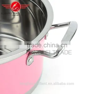 Pink Green Yellow Colorful Hot Sale Shape Stainless Steel Soup Cooking Pot Set thumbnail-5