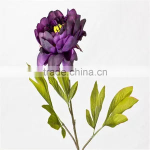 SJ20170050 Artificial Purple Fabric Peony Flower for Indoor Decoration thumbnail-3