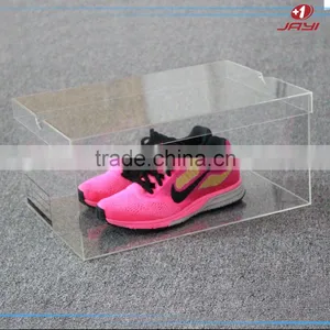 Customized Plastic Cosmetic Stroage Shoes Boxes Cube 2016 New Acrylic Large Travel Shoes Organizer Wholesale JYSB-16507 thumbnail-3