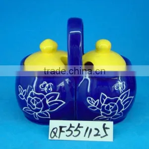 Promotional 2pcs Ceramic Canister Set With Spoon thumbnail-2