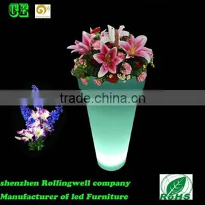 LED Large Polyethylene Led Flower Pot /led Unique Glazed Plastic Flower Pot thumbnail-4