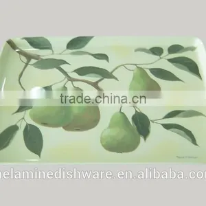 Plant Design Melamine Serving Tray With 2 Ears thumbnail-1