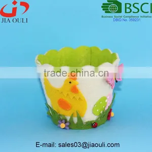 BSCI Audit Factory Easter Decoration Non-woven Fabric Flower Pot, Planter Pot thumbnail-1