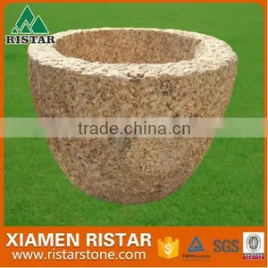 Natural Pink Granite Stone Garden Flower Pot thumbnail-1