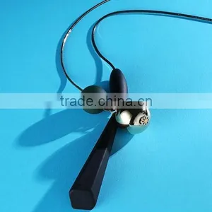 Silver Ball Rubber Strip Pendant Necklace Rubber Bead Long Necklace Geometric Sweater Necklace thumbnail-5