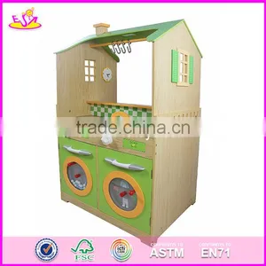 2017 New Products Funny Children Wooden Play Kitchen Sets W10C260 thumbnail-4