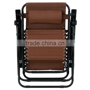 2 Pack Garden Pool Brown Folding Zero Gravity Lawn Chair thumbnail-6