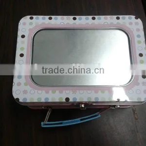Metal Lunch Tin Box With Double Lids to Insert Interesting Photo thumbnail-1