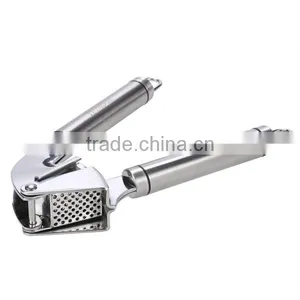 The Finest Quality Stainless Steel Garlic Press Mincer Peeler Brush Crusher Set thumbnail-3