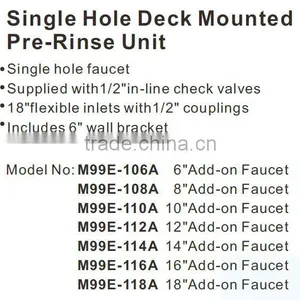Single Handle Pull Down Pre-rinse Spring Kitchen Faucet With Two Swivel Spouts, Chrome thumbnail-4