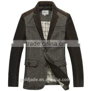 2016 New Design Slim Fit Blazer for Man Grid Business Suit 100% Wool Spring / Autumn Clothes thumbnail-1