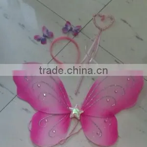 Pink Fairy Butterfly Party Wing Cheap Set With Wand Headband thumbnail-1
