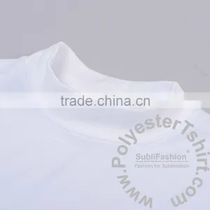 Personalized High Neck Tee With Short Sleeves Round Collar White T-Shirt Crew Neck Top Tees Sublimation Print thumbnail-2
