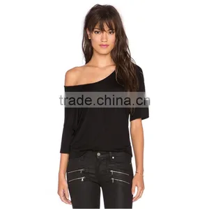 Ladies' Wholesale Sexy t Shirt Wide Neck Wonder Woman t Shirt thumbnail-1