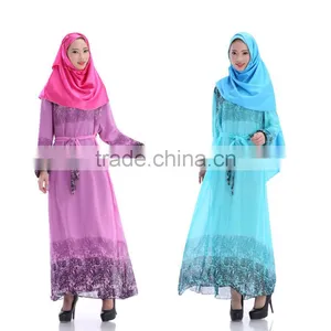 Hot Sales Indonesia, Malaysia Women Long Sleeve Muslim Evening Dress thumbnail-3