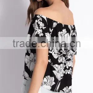 2015 Off the Shoulder Floral Print Women Tank Top,wholesale Women Sweet Sheer Tank Tops thumbnail-4
