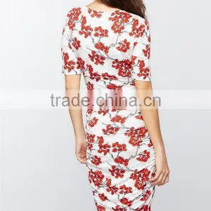 Office Maternity Clothing Womens Floral Print Dresses thumbnail-3