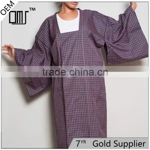 Newest Style Jacket With Squared Neck Haori Full Textured Yarn Dye Silk Kimono thumbnail-1