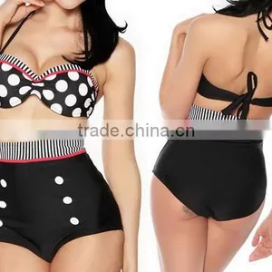 Wholesale Summer Women Sexy Black Halter Wimwear thumbnail-2