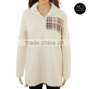 Factory Custom Pullover Oversize Plaid Sweater Woman thumbnail-6