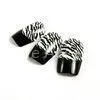 Girls Cute Zebra Stripe French Tip Fake Nails Black Print Tip False Nail thumbnail-1