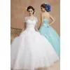 High Quality Custom Made Ball Gown Appliqued Beaded Bridal Wedding Dress thumbnail-1