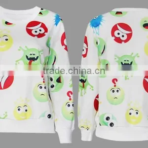 2017 Womens Fashion New Printed Cute Face Sweatshirt Hoodies Sports Suit for Sale thumbnail-4